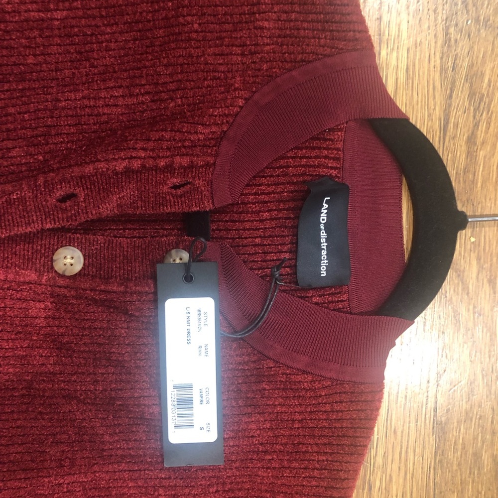 Scarlett red velvet henley midi dress